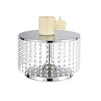Tall Silver Cake Stand with Beaded Crystal Metal Cake Pedestal, Cake Stand 12 inch Round Wedding Metal Cake Display Stand with Mirror Finish, Snack Tray, Baking Party Supplies Centerpiece