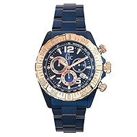 Guess Y02008G7 Men's Sport Racer Blue Steel Bracelet Chrono Watch