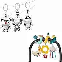 Xixiland Black and White Baby Toys 0-3 Months & Car Seat Toys Infant Toys 0-3 Months Newborn Toys,Baby Toys 0-6 Months for Crib Mobile Bassinet with Rattles Jingle for 0 3 6 9 12 Boys Girls Babies