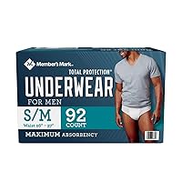 Members Mark Member's Mark Total Protection Underwear for Men, SmallMedium (92 Count)
