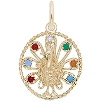Rembrandt Charms Peacock Charm, 10K Yellow Gold