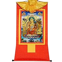 Gandhanra Maitreya(Ajita,Future Buddha of This World), Tibetan Thangka Painting Art,Buddhist Thangka Brocade,Buddha Tapestry with Scroll