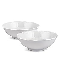 THUN Porcelain Serving Bowl Constance Bohemian Porcelain Salad Bowl (color: white) Dinner Bowl for Rice Oatmeal Mixing Bowl for Kitchen Candy Bowl (6.3