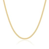 Walensee Italian Solid 18K Gold Plated Round Snake Chain Necklaces for Womens Girls | 3mm Gold Chain For Pendants Gold Chains Necklace for Women and Men-18inch