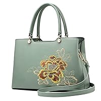 Women's Handbag, PU Leather, Shoulder Bag, Pattern, Embroidered, Waterproof, Lightweight, Wear-resistant, Simple, Fashion, Casual, Commuting to Work
