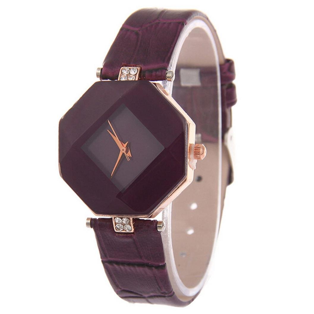 TONSEE Womens Ladies Fashion Rhinestone Wristwatch Quartz Watch (Coffee)