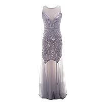 1920 Style Dresses for Women Gatsby Sexy Plus Size Tulle Long Dress Art Deco Roaring 20s Cocktail Party Dress