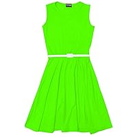 Girls Skater Dress Kids Party Dresses With Free Belt Age 7 8 9 10 11 12 13 Years