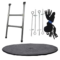 CZON SPORTS | 3 accessories for 10ft / 300 cm trampolines: ladder + cleanliness cover + anchoring kit