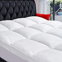 Cooling Full Mattress Topper, Extra Thick Pillowtop, Plush Pad Cover 400TC Cotton Top Protector with 8-21 Inch Deep Pocket 3D Snow Down Alternative Fill