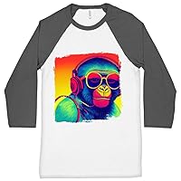 Monkey Design Baseball T-Shirt - Animal Print T-Shirt - Monkey Tee Shirt
