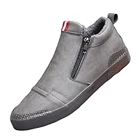 Men's Fashion Sneakers Winter Warm Leather Casual Shoes
