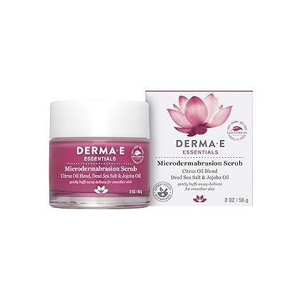 DERMA E Microdermabrasion Scrub with Dead Sea Salt & Citrus Essential Oils – Facial Exfoliating Scrub Smooths, Revitalizes and Renews – Ideal for Scars and Wrinkles, 2oz