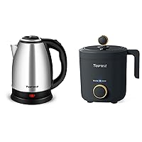 TOPWIT Stainless Steel Electric Kettle & 1.2L Small Rice Cooker