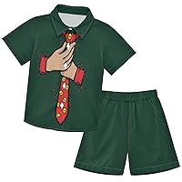 visesunny Toddler Boys 2 Piece Outfit Button Down Shirt and Short Sets Skull Pattern Boy Summer Outfits 3-10Y