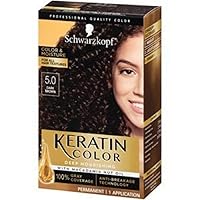 Schwarzkopf Keratin Color, Color & Moisture Permanent Hair Color Cream, 5 Dark Brown