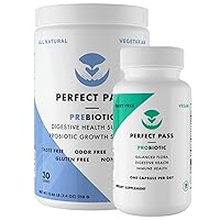 Prebiotics and Probiotics for Digestive Health, Capsule and Powder Supplement Bundle for Adults, Natural Bacillus Strains with PHGG for Gut and Digestive Wellness