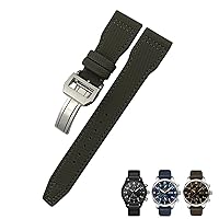 SKM 20mm 21mm 22mm Nylon Calfskin Watchband Fit For IWC Big Pilot IW377714 Mark18 SPITFIRE Nylon Real Leather Strap
