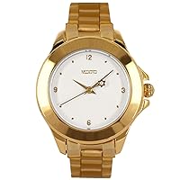 MEDOTA Daisy Series NO.DS-9805 Analog Quartz Water Resistant Single Dial Unisex Stainless Steel Strap Ladies Watch - Gold/White