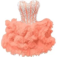 Women's Sparkly Tulle Homecoming Dresses Short Teens Prom Cocktail Dress Quinceanera Dresses