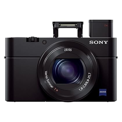 Sony RX100 III 20.1 MP Premium Compact Digital Camera w/1-inch Sensor and 24-70mm F1.8-2.8 ZEISS Zoom Lens (DSCRX100M3/B), 6in l x 4.65in w x 2.93in h, Black