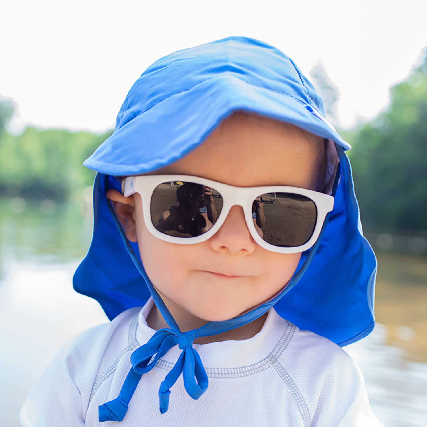 i play. Toddler Flap Sun Protection Swim Hat, Royal Blue, 2T-4T