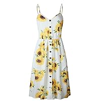 6XL Dress Plus Size Sundress for Women Casual Summer Dress Round Neck Sleeveless Tank Dress Beach Dress