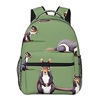 Red Squirrel Print Laptop Backpack Stylish Bookbag College Daypack Travel Business Work Bag For Men Women