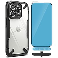 Ringke Fusion-X Case Compatible with iPhone 15 Pro Max [Black] + Full Cover Glass Compatible with iPhone 15 Pro Max