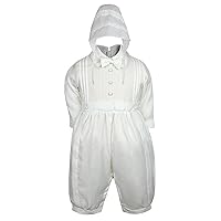 Leadertux White Rompers Baby Toddler Boys Christening Baptism with Hat 0-30M (3:(18-24 months))