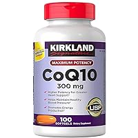Kirkland Signature Maximum Potency CoQ10 300 mg 100 Softgels Each (Pack of 1)