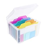 Greeting Card Organizer Box with Dividers - Empty Rainbow Card Keeper Envelope Storage Box for 5 x 7 Birthday and Christmas Cards - Stationery Organizer for All Occasion Note and Postcards