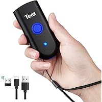 Tera Mini 1D Barcode Scanner: Pocket Waterproof Wireless Laser Scanner 3 in 1 Compatible with Bluetooth USB Wired Portable Bar Code Reader for Supermarket Logistics Work with iOS Windows Android 1100L