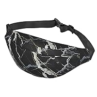 Fanny Pack For Men Women Casual Belt Bag Waterproof Waist Bag Black And White Marble Running Waist Pack For Travel Sports