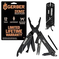 Gear Dime 12-in-1 Mini Multi-tool - Needle Nose Pliers, Pocket Knife, Keychain, Bottle Opener - EDC Gear and Equipment - Black
