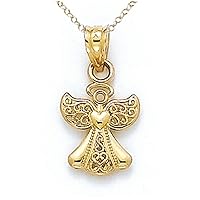 Finejewelers 14k Yellow Gold Small Angel Pendant Necklace Chain Included