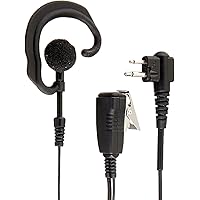 PRYME® SPM-303EB Responder™ Medium Duty Lapel Mic w/Soft Ear-Hook Earphone (Compatible with All Moto Radios with 2-Pin Side Connector)