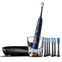 DiamondClean Smart 9700 Electric Toothbrush, Sonic Toothbrush with App, Pressure Sensor, Brush Head Detection, 5 Brushing Modes and 3 Intensity Levels, Lunar Blue, Model HX9957/71