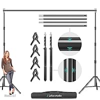 Julius Studio 10 x 10 feet (Upgraded) Large Heavy Duty Backdrop Stands Background Support System Kit, New Metal Head Design, Size-up Joints & Legs, Higher Stability, Clamps, Photo Studio, JSAG242