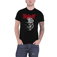 Slipknot Men's Gray Chapter Skull (Back Print) Slim Fit T-Shirt Black