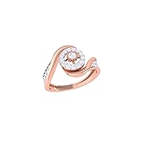 Jewels 14K Gold 0.38 Carat (H-I Color,SI2-I1 Clarity) Natural Diamond Solitaire With Accents Ring