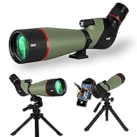 Newest 20-60X80 HD Dual Focusing Spotting Scope, BAK4 Prism 45 Degree Angled Eyepiece with Tripod, Smartphone Adapter, Scope for Bird Watching Target Shooting Hunting Wildlife Scenery