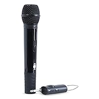 Portable Wireless Microphone (Black) - Premium Unidirectional Wireless Mic for Singing, Speeches & Events - Cordless Mic Compatible with Karaoke Machines, Computers, PA Systems & More