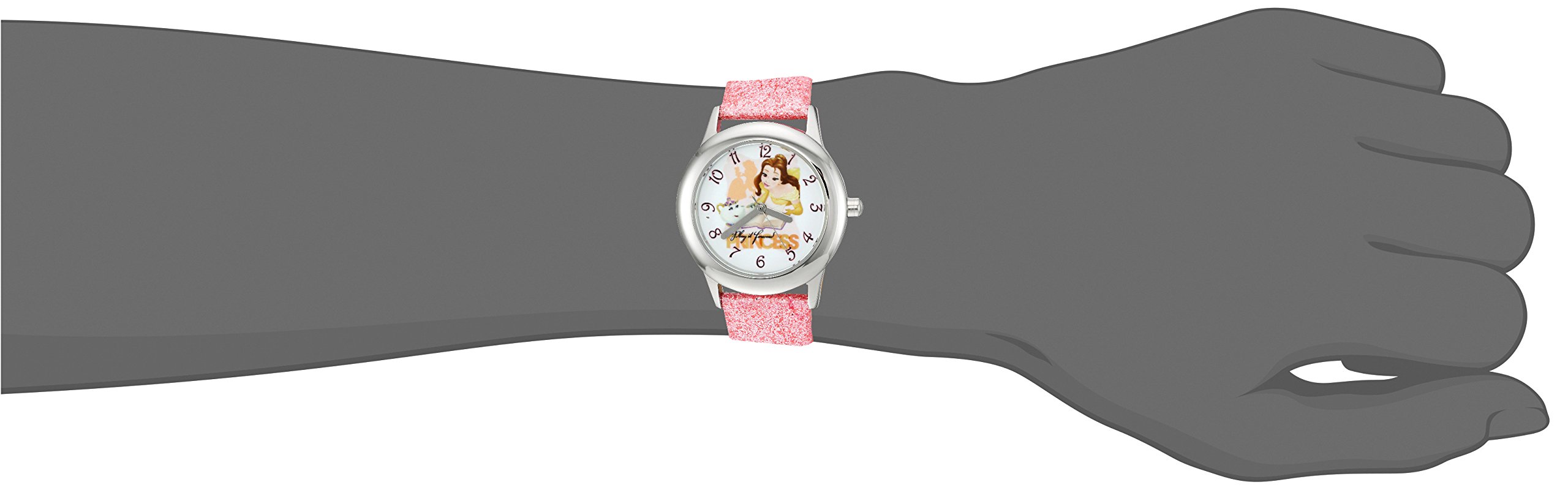 Disney The Princess & The Frog Kids' W002922 Beauty and Beast Analog Display Analog Quartz Pink Watch