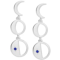 Lucky Brand Moon Phase Drop Earring,Silver,One Size