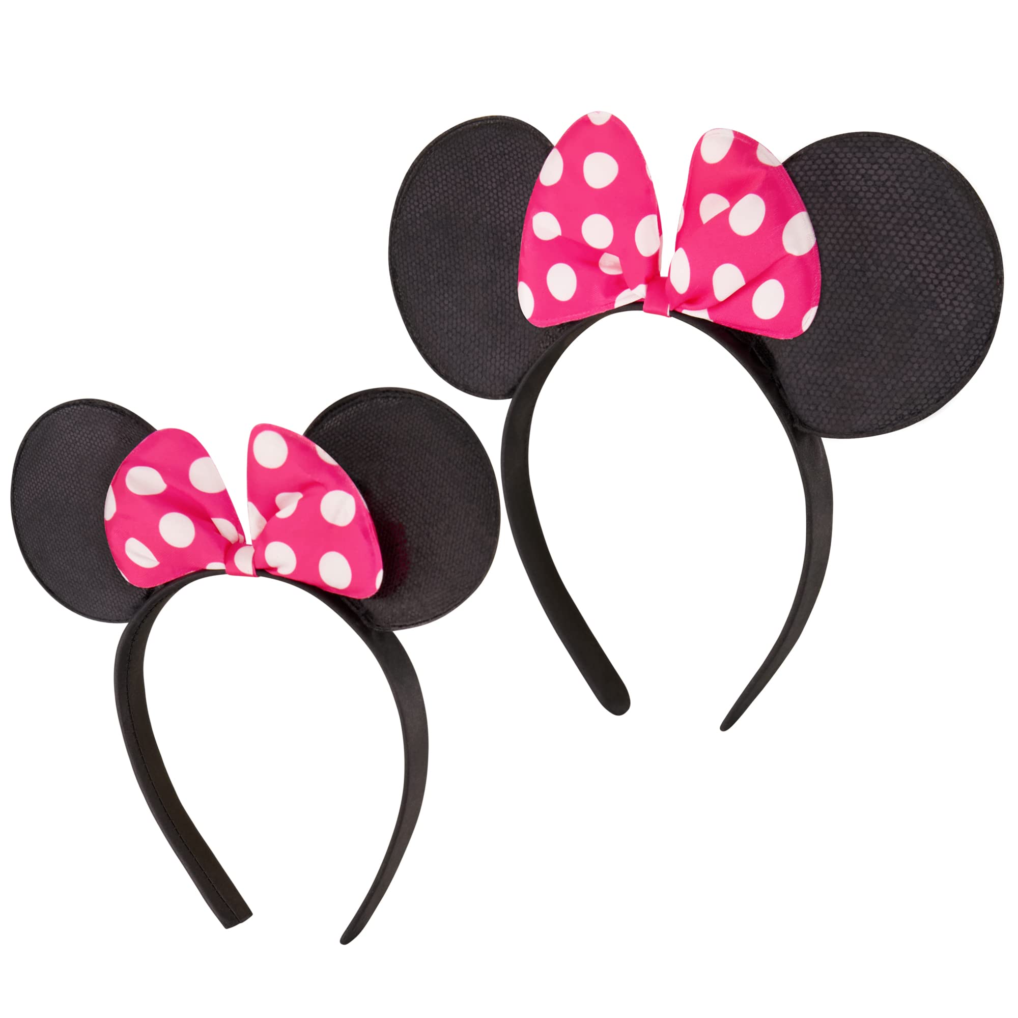 Disney Minnie Mouse Ears Adult, Set of 2 Headbands for Mommy and Me, Matching for Adult and Little Girl