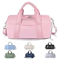 Compact Sports Gym Bag for Women Girls, Cute Mini Duffle Bag with Wet Pocket & Shoes Compartment, Personal Item Travel Workout Bag, 16