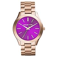 Michael Kors MK3293 Women's Slim Runway Pink Dial Rose Gold Steel Bracelet Watch