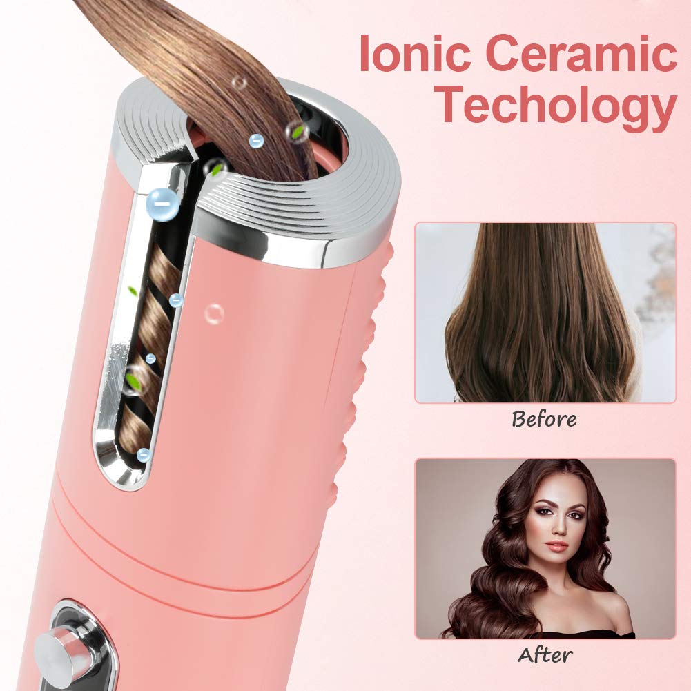 Mua Cordless Hair Curler, Automatic Curling Iron with LCD Display  Adjustable Temperature & Timer, Portable USB Rechargeable Rotating Ceramic  Barrel Hair Curler Fast Heating trên Amazon Mỹ chính hãng 2023 | Giaonhan247