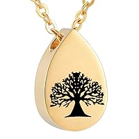 Cremation Jewelry Water Droplets for Ash Necklace Life Tree Memorial Keepsake Urn Pendant Necklace